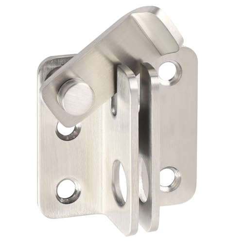 Alise Flip Latch,Gate Latches Slide Bolt Latch Safety Door Lock Catch for Barn Cabinet Pet Cage Fence Bathroom Garage Window,Heavy Duty SUS304 Stainless Steel Gate Hardware Locks,Brushed MS5007 - color: Brushed Nickel, size: Small Size (SUS304 SS)