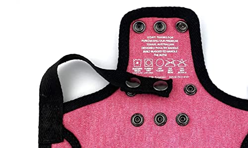DOWN UNDER OUTDOORS Medium-Large Chicken Saddle with Adjustable Straps, Chicken Apron, Poultry Saver, Pet Supplies, Including Shoulder Cover (Pink) - color: Pink