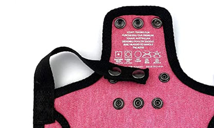 DOWN UNDER OUTDOORS Medium-Large Chicken Saddle with Adjustable Straps, Chicken Apron, Poultry Saver, Pet Supplies, Including Shoulder Cover (Pink) - color: Pink