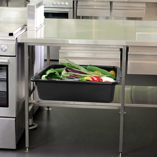 Cand 4 Pack 32 L Commercial Bus Tubs, Large Rectangle Dish Tub, Restaurant Bus Pans, Black