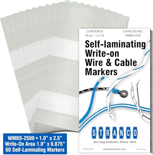 Premium Wire Marker Book Blank for Cable Management, Vinyl-Coated, High-Tack Adhesive, Electric Panel Wire Label Stickers - 10 Pages/Book - color: Black Print on White, size: Pack of 10