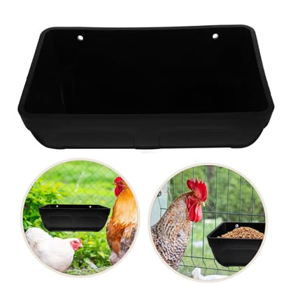 Abaodam 2pcs Chicken Hanging Feeders Water Bucket Clips Livestock Feeding Trough for Poultry Goats Sheep Deer Easy to Clean - color: Black