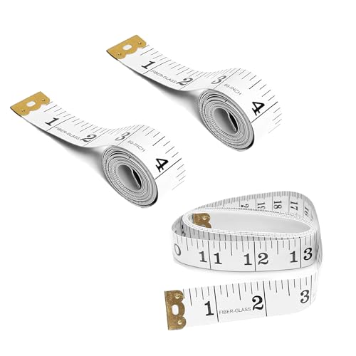 Soft Tape Measure for Body Measurements 3 Pack, 60 Inch Flexible Measuring Tape for Body – Dual Scale Inch/cm, Fabric Tape Measure for Sewing, Tailor, Seamstress, Clothing & Waist Measuring