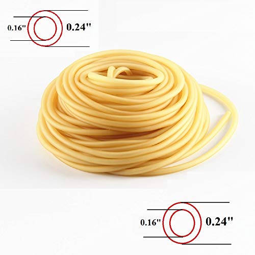 Natural Latex Rubber Tubing Speargun Band Slingshot Catapult Surgical Tube Rubber Hose (33ft/ 0.24"OD 0.16"ID) - color: Natural, size: 0.24''OD 0.16''ID 33FT