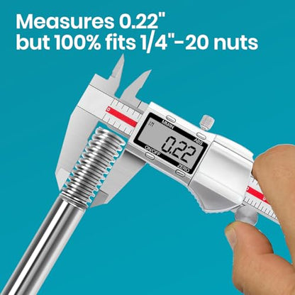 6 Inch Stainless Steel Rod For Float Valve - 1/5" Diameter with 1/4"-20 Threads, Compatible with 3/8" & 1/2" Inlet Valves - Corrosion Resistant 18-8 Steel - for Water Tanks, Fountains & Toilet Repair