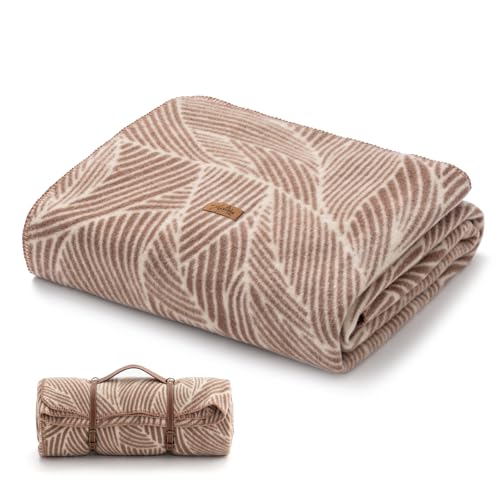 Molithe 100% Wool Blanket, 48" x 62", Warm, Thick, Washable, Military | Great for Camping, Outdoors, Sporting Events, Survival Kits, Beige - color: Beige, size: Medium