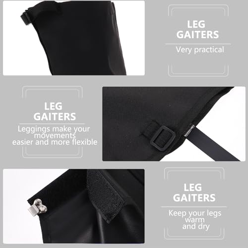 Unisex Waterproof Hiking Gaiters Snowproof Leg Warmers Extended Boot Covers M Size Black for Trekking in Snow Outdoor Protection