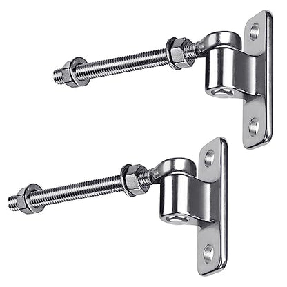 Insaga 304 Stainless Steel Gate Hinges Set - Heavy Duty 8'' J Bolt and Wall Mount Hinges, One Piece with Non-Welded for Long Lasting Fit Farm Fence Barn Gates, Load Capacity up to 500LB - size: 8''-2Pack