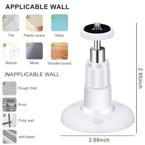 3 Packs Adhesive Ring Camera Mount Stick Up Mount Holder Compatible with Outdoor Security, 360° Degree Adjustable Security Mounting Bracket,Camera Not Included (White) - color: White, size: 3 packs