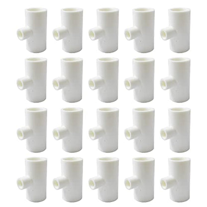 20 Pieces Chicken Waterer PVC Tee Fittings, Automatic Poultry Waterers PVC Fittings for 1/8" FTP Threads, Chicken Water Drinker and Feeder Cups for Poultry Nipples Chicken - size: 20
