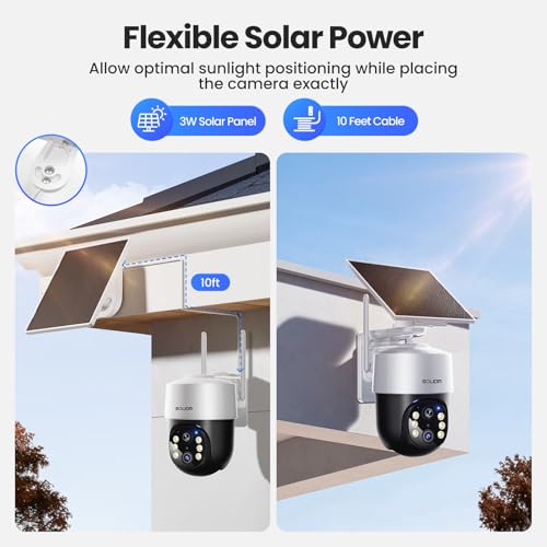SOLIOM Security Cameras Wireless Outdoor,4K Ultra HD for Day and Night, No Subscription,Built in Radar,Solar Powered Cameras for Home Security, 360° Pan Tilt Auto Tracking,5G & 2.4G WiFi, 4-Cam Kit - size: 4-Cam-Kit