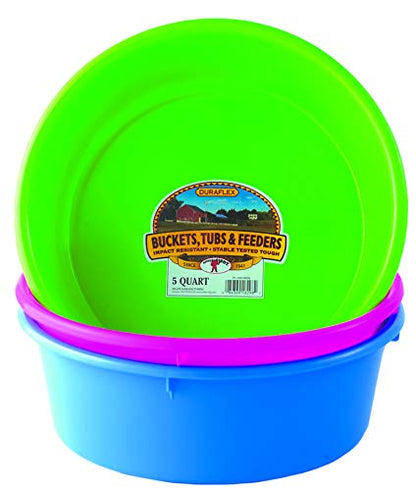Little Giant® Plastic Utility Pan | Feed Pan | Durable & Versatile Livestock Feeding Bucket | Made in USA | 5 Quart | Hot Pink - color: Hot Pink, size: 5 Quarts