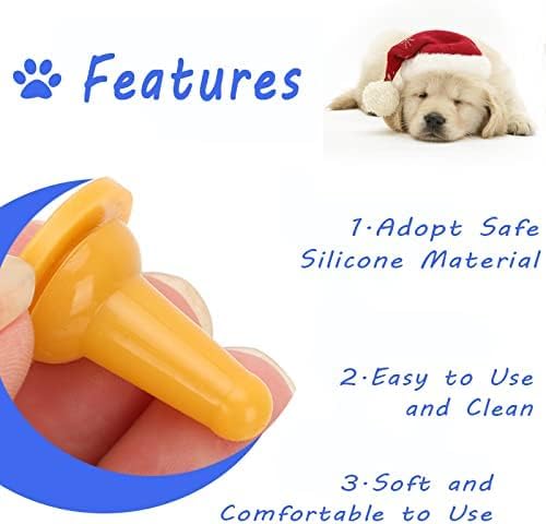 Pet Feeding Bottle Nipples 15-Pack Soft Silicone Replacement Nipples for Newborn Kittens Puppies Small Animals Nursing Bottle Accessories