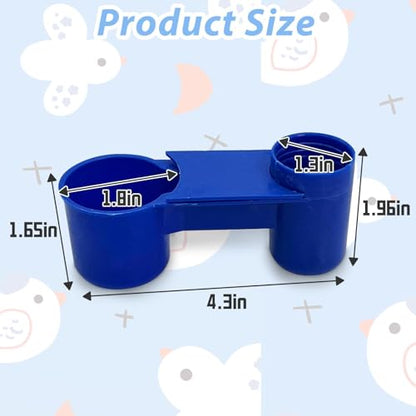 kathson 20 Pcs Bird Drinker Feeder Plastic Soda Pop Water Bottle Cup Ideal for Chicken Pigeons Birds Feeder Trough Animal Feeding Accessories (Blue) - color: Blue