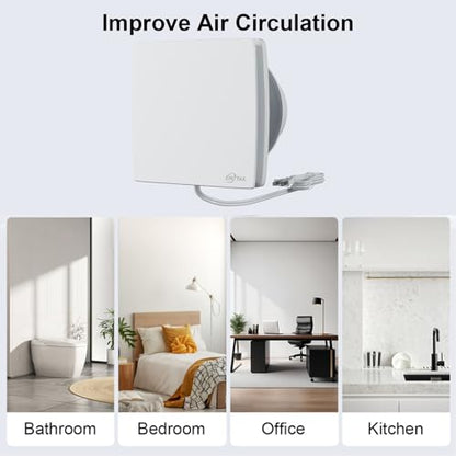 4 Inch Wall Mount Bathroom Exhaust Fan, 56 CFM Plug in Wall Exhaust Fan, Quiet Bathroom Window Fan with Backdraft Damper for Kitchen, Garage, Office, Grow Tent, 12W, White (No Timer) - style: Basic-with Plug