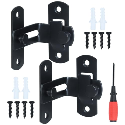 2 Pack 90 Degree Flip Barn Door Lock for Barn Door, Pet Door, Bathroom, Outdoor, Garage, Garden, Window, Sliding Door for Protect Your Safety and Privacy, Rugged and Corrosion Resistant - color: 2 Pack 90 Degree Flip Barn Door Lock