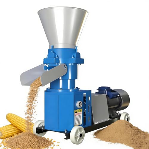 Feed Pellet Machine, Animal Feed Mill Machine, 4KW Copper Motor, 100 kg/h Feed Maker, Feed Pellet Machine, for Cattle, Chicken, Duck, Pig (4mm) - size: 4mm