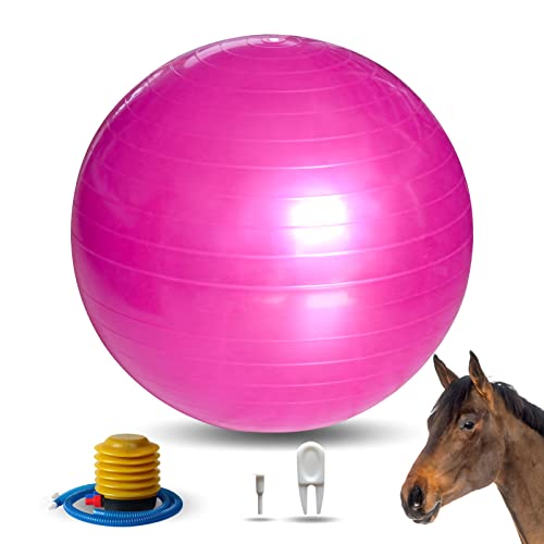 17 Inch Horse Play Balls Anti-Burst Herding Ball for Horse Mega Equine Ball for Play Training Horses Soccer Balls - color: Pink
