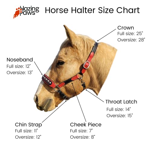 Vibrania Leather Horse Halter in Two Tone Double Layer Super Soft Premium Distressed Leather with Solid Brass Hardware (Oversize, Cherry) - color: Cherry, size: Oversize