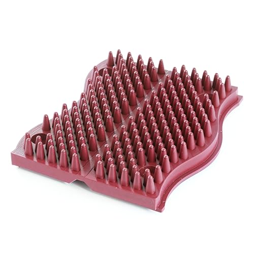 The Original ScratchnAll Animal Scratcher Pad, Flexible Acupressure Nubs & Interlocking Design, Very Durable & All-Weather, Great for Domestic, Barnyard and Zoo Animals - USA Made, Wine - color: Wine, size: 1Pack