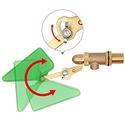 1/2 Inch Brass Valve with Plastic Float Water Float Valve with Adjustable Arm Automatic Fill Float Ball Valve for Water Tank Fountains Livestock Waterer