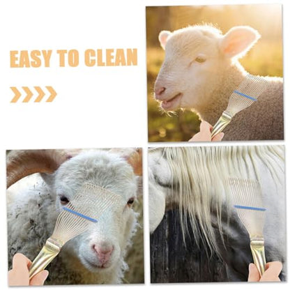 Wire Goat Wool Hair Brush Deshedding Tool for Sheep Cattle Horses Lightweight Grooming Rake for Wet Dry Use Easy to Clean Livestock Brush for Fluffy Animals