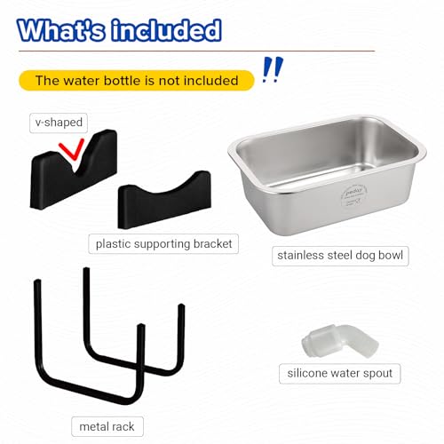 PEDAY Automatic Dog Waterer for Large & X-Large Dogs, Human Grade 18/8 Stainless Steel, Water Bottle Not Included - size: 2.64 gallon