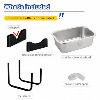 PEDAY Automatic Dog Waterer for Large & X-Large Dogs, Human Grade 18/8 Stainless Steel, Water Bottle Not Included - size: 2.64 gallon