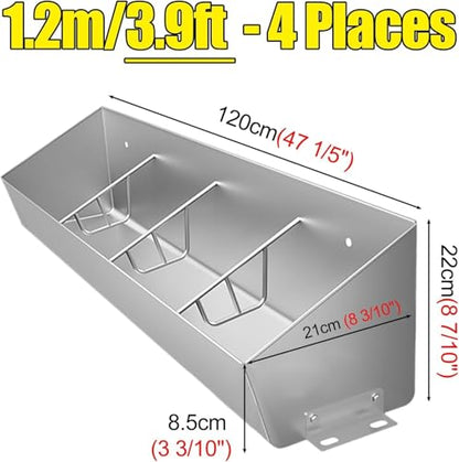 Heavy Duty Pig Feeder Trough/Livestock Feeding & Watering Troughs, Interior Outside Pot Belly Pig Water Trough 4' 5 6 Feet Long, for Pasture Sheds Pen Weatherproof(1.2m/3.9ft 4bit)