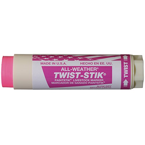 All-Weather-61072 Twist Stik Livestock Marker, 1-1/4" Diameter, 4-3/4" Length, Fluorescent Pink (Pack of 12) - color: Fluorescent Pink