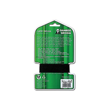 Bamboo Groom Curry Brush with Rubber Bristles for Pets - style: Curry Brush with Rubber Bristles