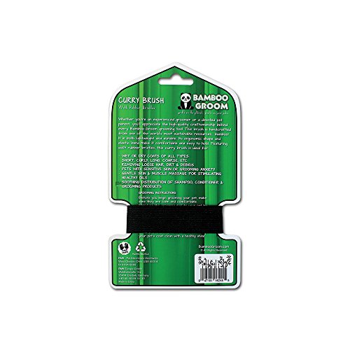 Bamboo Groom Curry Brush with Rubber Bristles for Pets - style: Curry Brush with Rubber Bristles