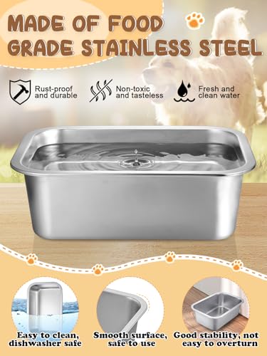 1.5 Gallons Large Dog Bowls - Food Grade Stainless Steel Dog Water and Food Bowl No Spilling, High Capacity for Medium Large Breed Dogs Indoor Outdoor - size: 1.5 Gal