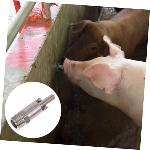 Toyvian Heavy-Duty Stainless Steel Pig Waterer Nozzle Anti-Splash Automatic Nipple Drinker for Livestock Durable Water Dispenser for Pigs Sows and Piglets Easy to Install Clean