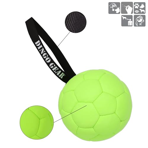 Dingo Gear Dog Ball with 1 Handle, Faux Leather, Green 7in - color: Green Ball, size: 7"