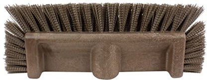 SPARTA Multi-Level Tile Scrub Brush 12" Wide Brush Head, Heavy-Duty Tile Cleaning Brush with End Bristles for Commercial Tiles, Tubs and Floor, Plastic, 12 Inches, Brown - color: Brown
