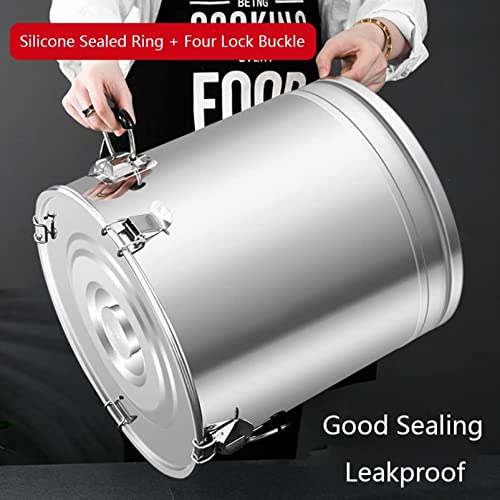 Milk Barrel, 25-105L Milk Cans Wine Pail Bucket Milk Jug Oil Barrel Tea Canister, 304 Stainless Steel Silicone Seal Tank Heavy Duty Dairy Pot for Liquid Solid Storage,25L,25L - size: 25L