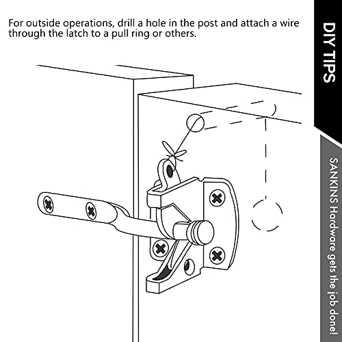 Self Locking Gate Latch Automatic Gravity Lever for Wood Fence Gate, Door Latches, Steel, Black - size: Normal