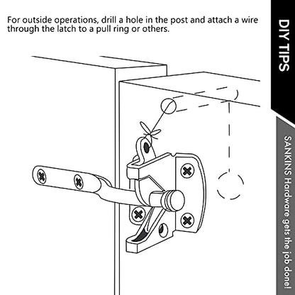 Self Locking Gate Latch Automatic Gravity Lever for Wood Fence Gate, Door Latches, Steel, Black - size: Normal
