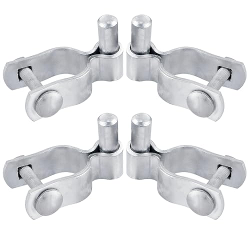 4 Pack 2-3/8" Chain Link Fence Frame Gate Post Male Hinge, Galvanized Steel Gate Hinge for Fence Posts, Bolts & Nuts Included - size: 2-3/8" Male