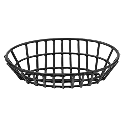 G.E.T. 4-34412 Black Oval Metal Wire Basket Iron Polyethylene Coated Wire Baskets Collection - color: Black, size: 9.75" x 6.25" x 2.25", style: Modern