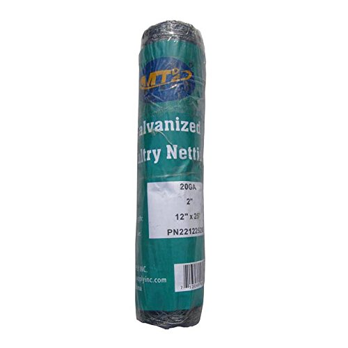 20GA Galvanized Hexagonal Poultry Netting Chicken Wire 12in x 25ft x 2in Mesh - size: 12"x25'- 2" 20GA