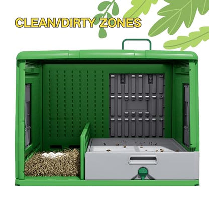 Plastic Chicken Coop Insulated Hen House Weatherproof Chicken House, Durable Cube Large Chicken Cage Easy to Assembly & Clean (Basic) - size: Basic