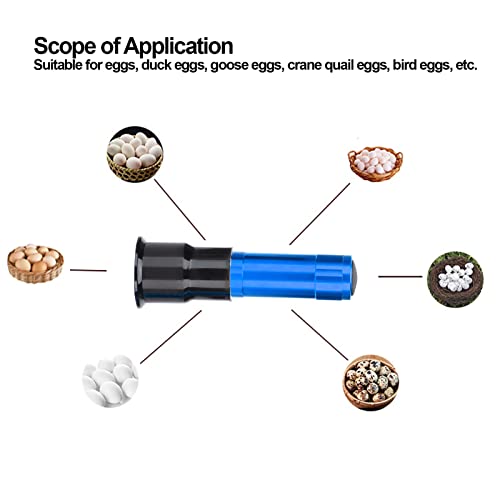 Egg Tester, LED Cool Light Candler Lamp, Metal and Plastic Material, Detachable Cone Spot Light, Suitable for Bird Duck Goose Quail Eggs, Delivered Without Battery (Blue) - color: Blue