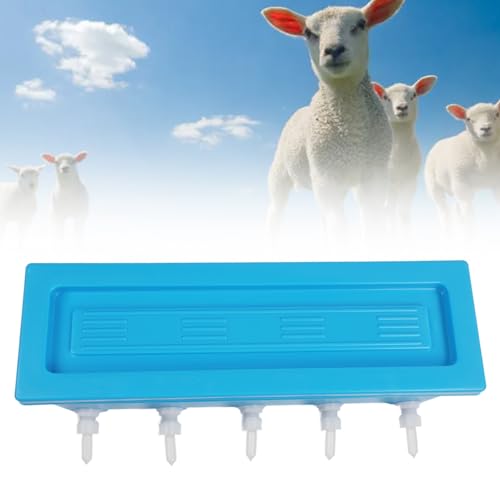8L Animal Milk Feeder, 20.5 X 6.5 X 6.7in Farm Livestock Breeding Feeder with 5 Nipples, Livestock Feeding Tool for Sheep, Pigs, Puppies