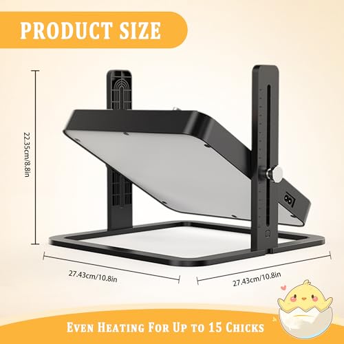 Upgraded Chick Heating Plate with Adjustable Height & Angle, Thermostatic Control Chick Warmer Pad for Enclosed Indoor Space – Ideal for Chicks - size: small-03