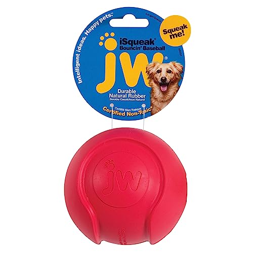 JW Pet Company iSqueak Bouncin' Baseball Dog Toy, Large (Colors Vary), multi (40037) - size: Large