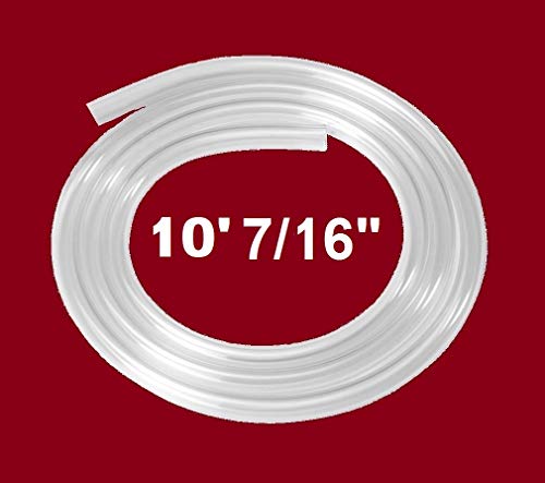 10 Feet PVC- 1/2" ID Clear Vinyl Tubing Food Grade Multipurpose Tube for Beer Line, Kegerator, Wine Making, Aquaponics, Air Hose