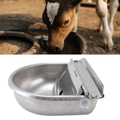 Dpofirs Large Capacity Animal Water Bowl | Automatic Stainless Steel Drinking Trough Dispenser for Livestock Dogs Horses Cows Easy