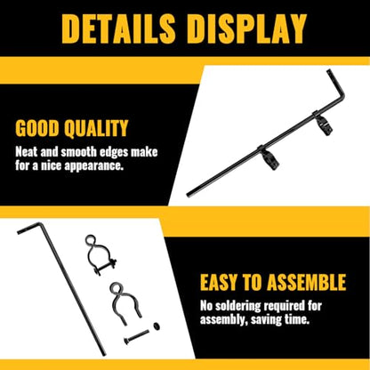 VIVIDA Black Chain Link Drop Rod 1-3/8" x 32", Fence Gate Cane Bolts Drop Rod Pin Latch for Single or Double Gate, Black Chain Link Gate Hardware, 2 Pack - size: 1-3/8" × 32" (2 PACK)